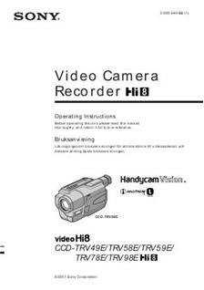Sony CCD TRV 59 E manual. Camera Instructions.